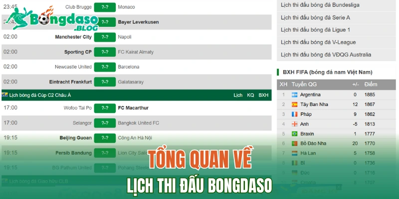 Người chơi nên hiểu gì về lịch thi đấu tại bongdaso 
