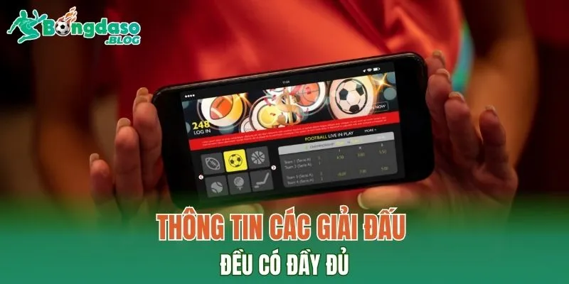 Thông tin các giải đấu đều có đầy đủ